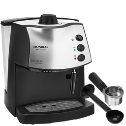 Cafetera Mondial Espresso Coffee Cream C-08 800 watts 220V ~ 50 / 60 Hz - Negra / Plata